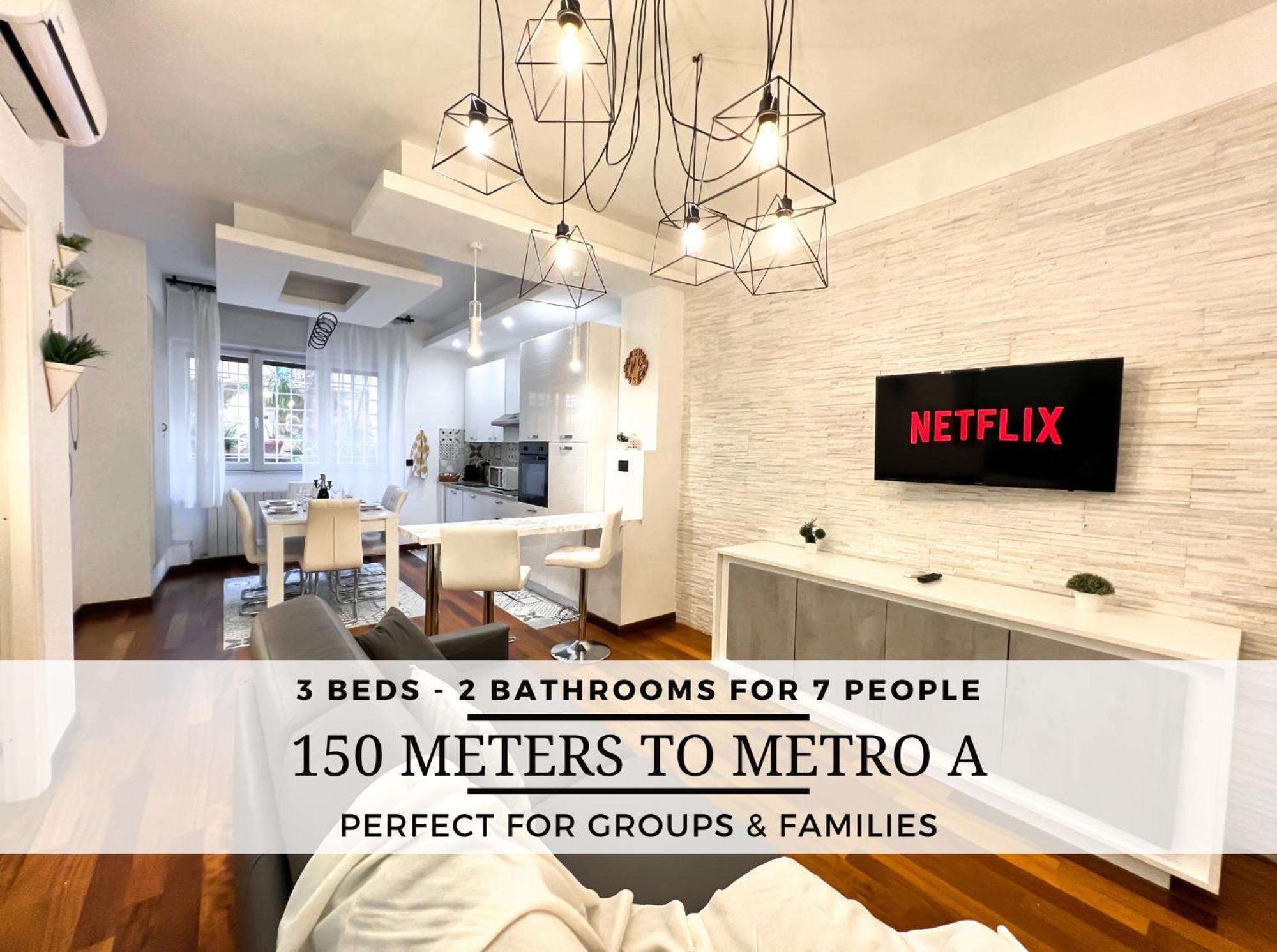 Unique House - 3 Bedrooms & 2 Bathrooms With 4 Beds - 100 Meters To The Metro A Рим Екстер'єр фото